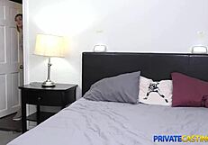 Private casting experience with a big cocked stud who gets an anal creampie