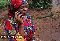 Brunette ebony bent over for doggystyle licking and missionary with stranger