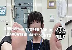 Asian feet fetish in the office