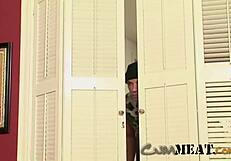 cum meat - blonde man being dicked hard by a huge black men