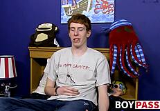 Guy with red hair interviewed before solo casting session