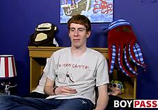 Guy with red hair interviewed before solo casting session