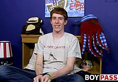 Guy with red hair interviewed before solo casting session