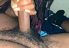 ebony bbw giving sloppy deepthroat to big black cock, watch her suck it all