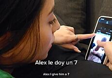 Mi novia reaccionando a las vergas de mis amigos