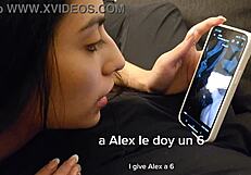 Mi novia reaccionando a las vergas de mis amigos