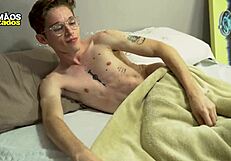 The big-dicked invader takes the twink's ass in a bareback blowjob scene