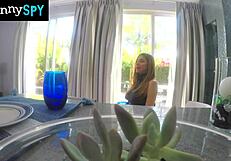 so, our naughty nanny got caught watching porn and rode cock to keep her gig.