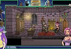 Harry Potter witch trainer in silver costume in anime porn game