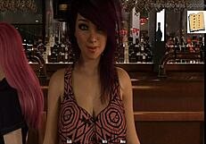 chatting with gorgeous pink haired milf in 3d anime hentai scene