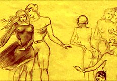 Vintage erotic illustrations with bold artistic flair