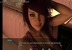 chatting with gorgeous pink haired milf in 3d anime hentai scene