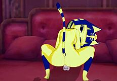 ankha rides a thick cock in the bedroom for wild hentai action