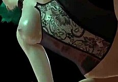 Green-haired girl doggystyle fucked in 3D