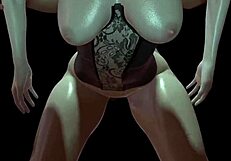 Green-haired girl doggystyle fucked in 3D