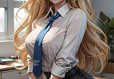 lily summers at work in the office on malax project anime