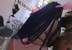 Tattooed young bunny gets licked and fucked in both holes