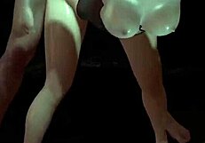 Green-haired girl doggystyle fucked in 3D