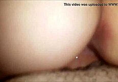 Amateur rides his cock passionately during football game sex tape