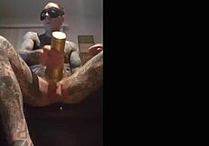 Hot Fleshlight Session with Intense Handjob and Cumshot