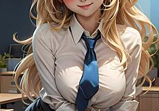 lily summers at work in the office on malax project anime