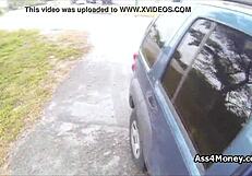 perky blonde amateur teen gets paid for public pov blowjob