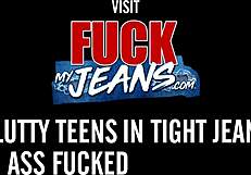 Damn, brunette babe stripped bare from her thong!