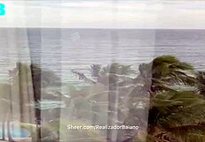 Brazilian bull humiliates cuckold husband, makes him insert bull's cock into wife's pussy for creampie