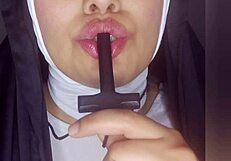 sor rita teases with her dildo until her pussy drips wet