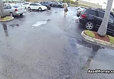 perky blonde amateur teen gets paid for public pov blowjob