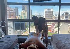 Relaxing with Tantric Masseur Johnny Gab Sheer and Red
