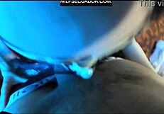 Zamira in big ass costume with Aleja watching Ecuador game