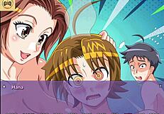 Neighbor gets handjob from my wife in hana ntr game