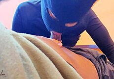 Stepsister gives blow job to stepbrother in the bedroom