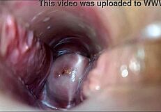 She moans as her pussy reaches vaginal orgasm