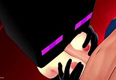 Novia ready to screw in Enderman mask at love hotel uncensored! What a wild ride!
