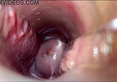 She moans as her pussy reaches vaginal orgasm