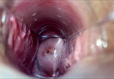 She moans as her pussy reaches vaginal orgasm