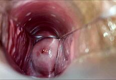 She moans as her pussy reaches vaginal orgasm