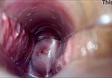 She moans as her pussy reaches vaginal orgasm