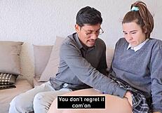 Stepfather seduces stepdaughter and shows her the ways of pleasure
