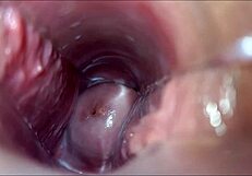 She moans as her pussy reaches vaginal orgasm