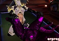 VRChat Daemon, Robot, and Dragon Engage in Hot 3-Way Sex