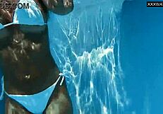 Angelica, the Best Milf Ever, Strips Naked in Public Pool with Big Ass