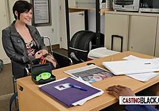 horny babe gets pounded by directors huge dick