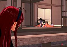 Eris and Roxy engage in threesome sex in fantasy anime