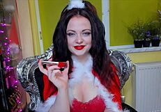Babe with Red Lips in Holiday Fetish Scene
