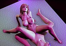 Honoka in Wild 3D Cartoon Licking with Another Girl