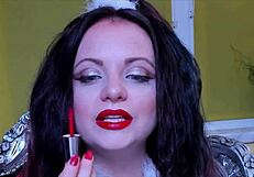 Babe with Red Lips in Holiday Fetish Scene