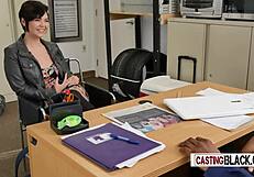 horny babe gets pounded by directors huge dick